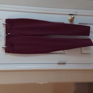 MICHAEL KORS STRAIGHT LEG STRETCH DRESS CASUAL PANTS SIZE 2 MAROON EUC LIKE NEW!
